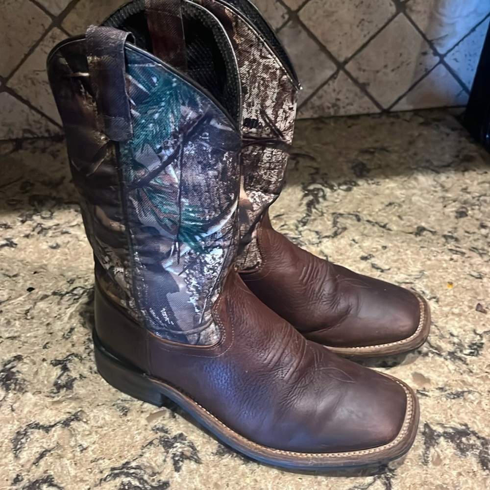 Old West BSY1816 Boys Boot Brown Square Toe Size 6